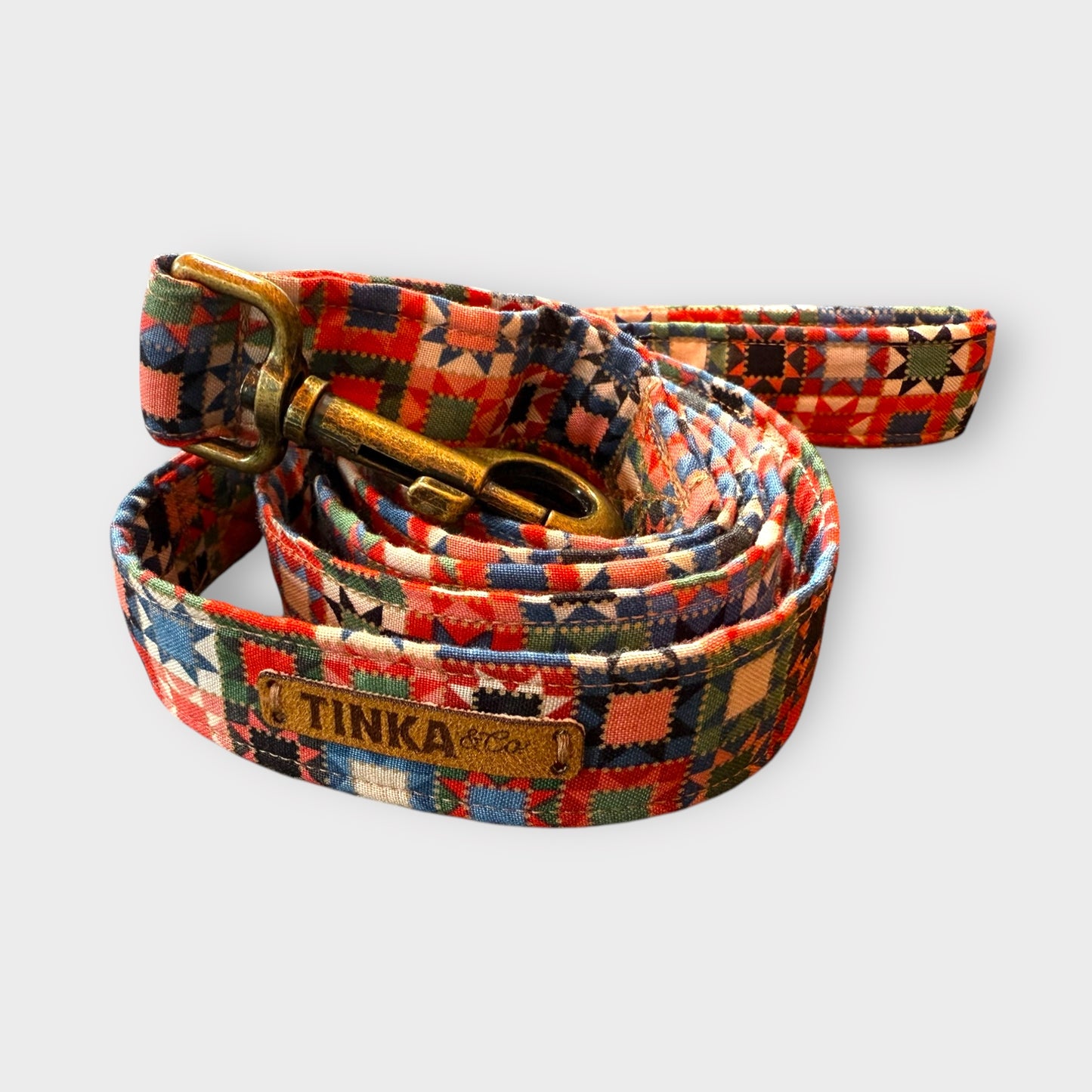 Premium Dog Leads (Red Gemetric)