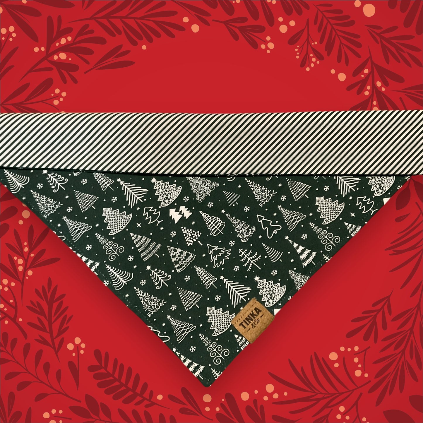 Christmas Trees | Green Reversible Dog Bandana