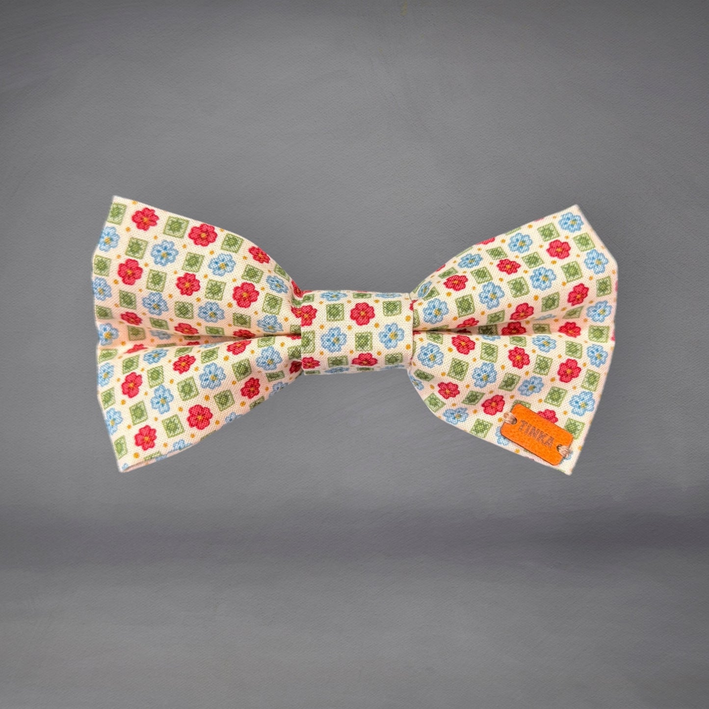 Red & Blue Flowers - Dog Bow-Ties