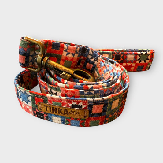 Premium Dog Leads (Red Gemetric)