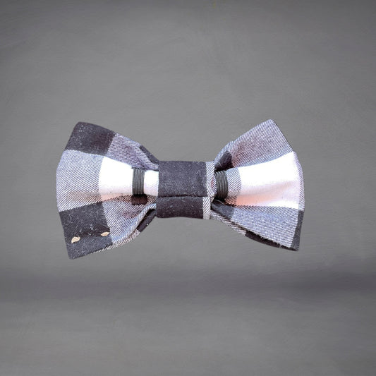 Black & White Flannelette Check Dog Bow-Ties