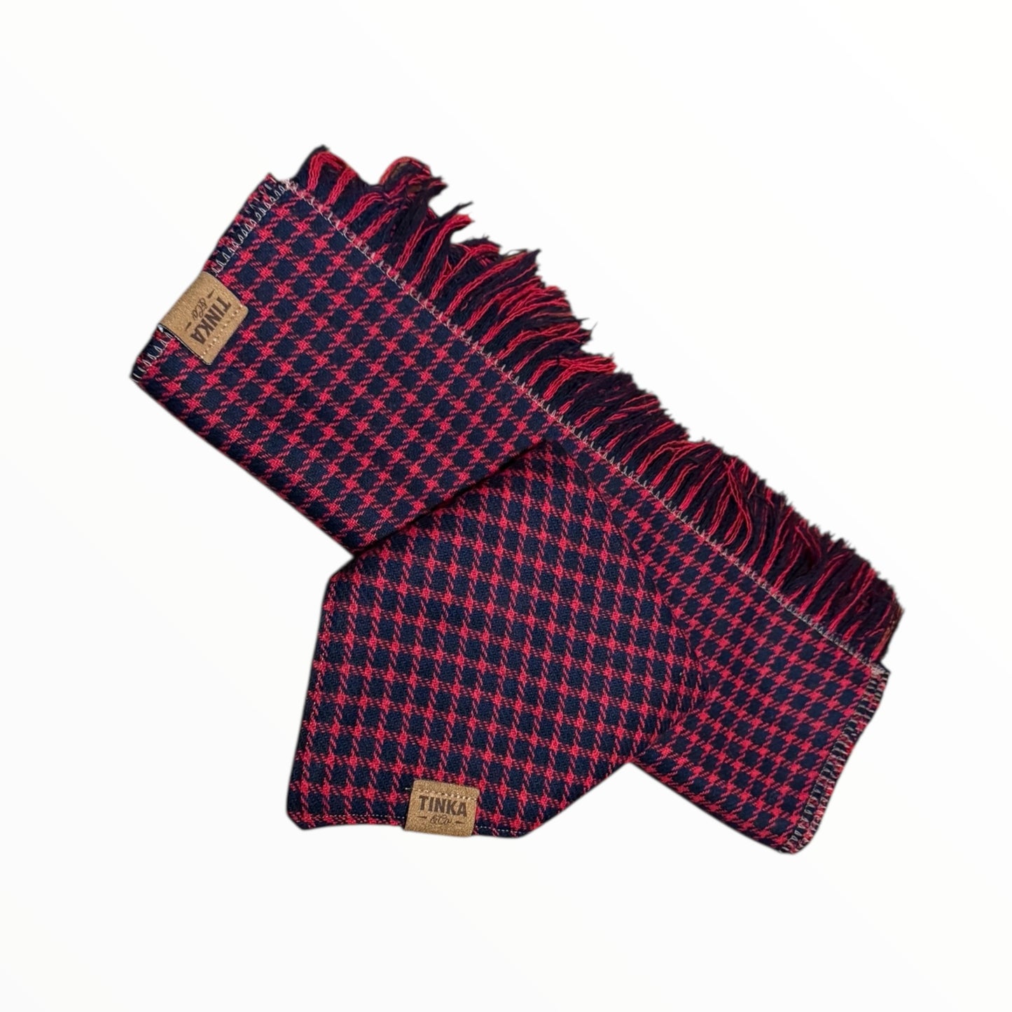 Red Bundle: Human Scarf and Matching Dog Bandana