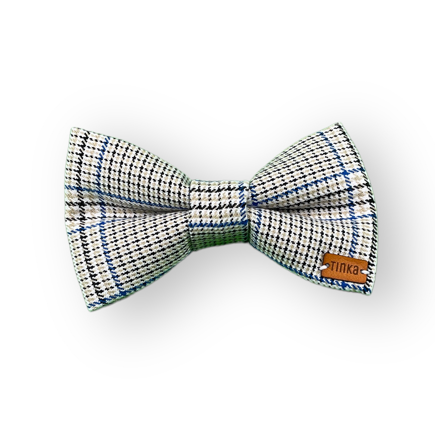 Black, Blue & White Check Twist Plaid - Dog Bow-Ties