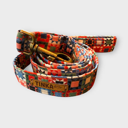 Premium Dog Leads (Red Gemetric)