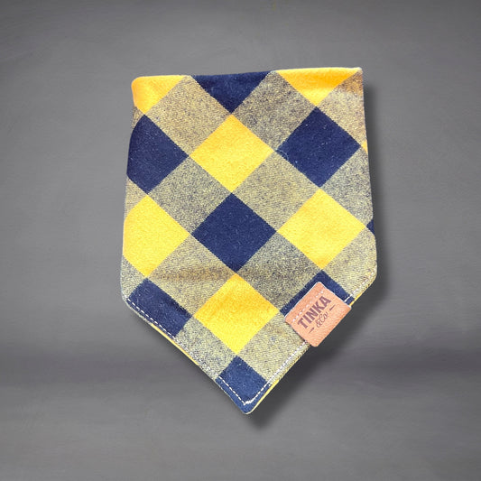 Yellow & Black & Flannelette Check - Dapper Dog Bandana