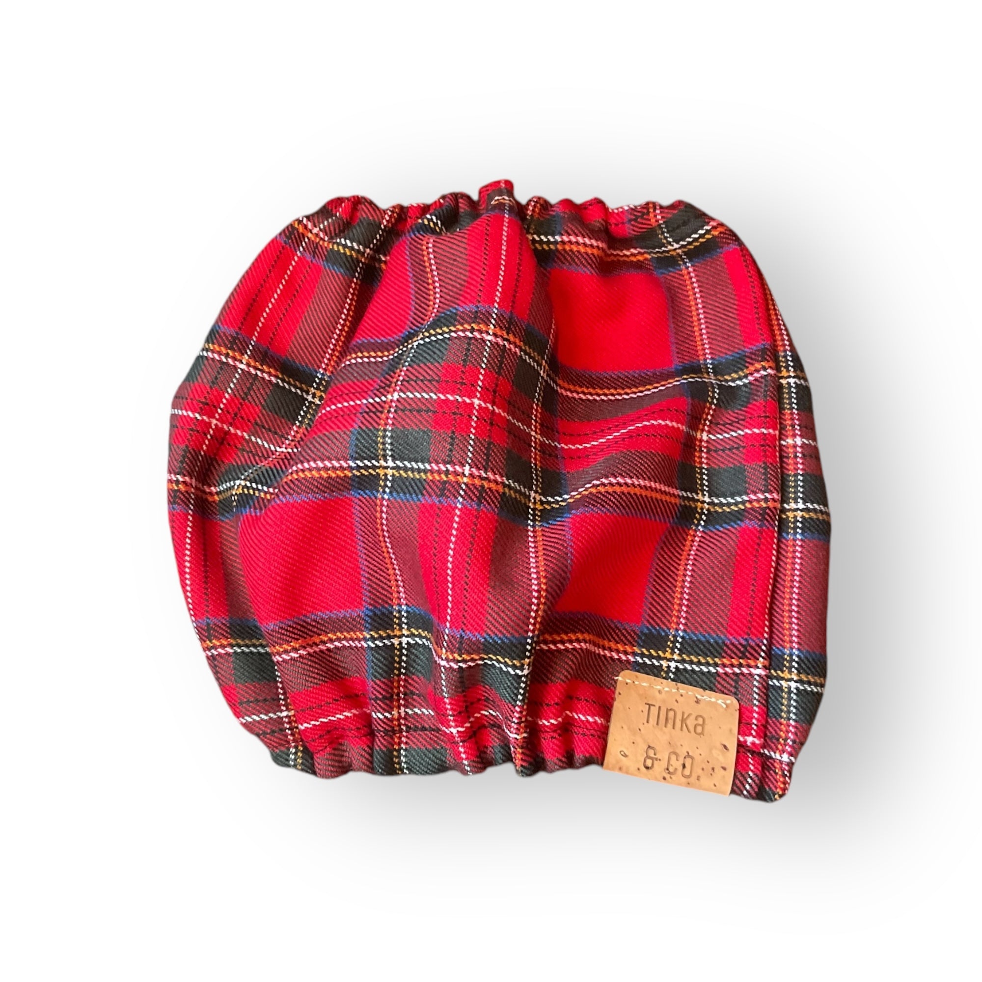 Red Tartan Dapper Cotton Dog Snood — Handmade in Australia