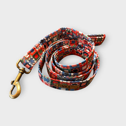 Premium Dog Leads (Red Gemetric)