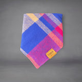 Purple & Blue Flannelette Tartan Dapper Dog Bandana — Handmade in Australia