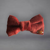 Dark Pink Corduroy  Print Edit Dog Bow Tie  — Handmade in Australia