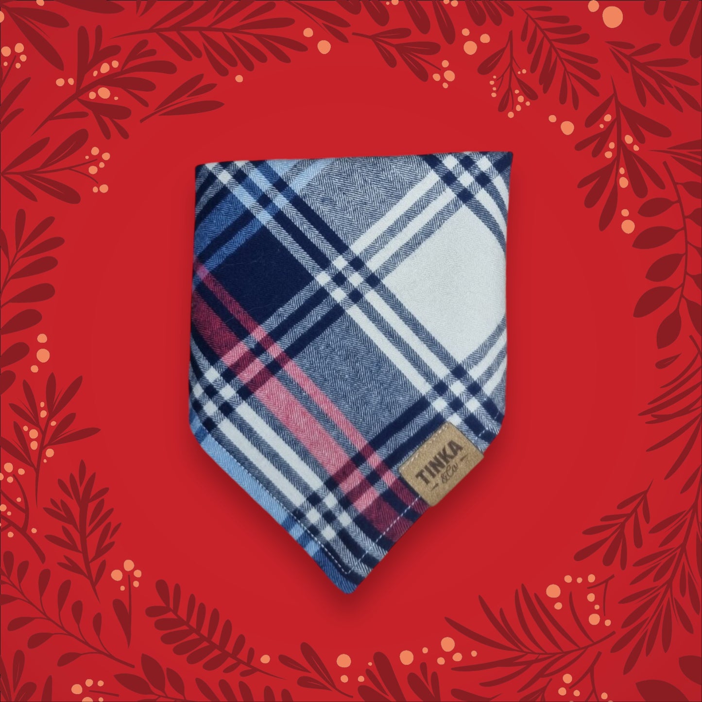 Blue & Red Tartan | Christmas Dog Bandana