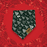 Limited Edition The Dapper Pine Green Reversible  Dog Bandana — Handmade in Australia