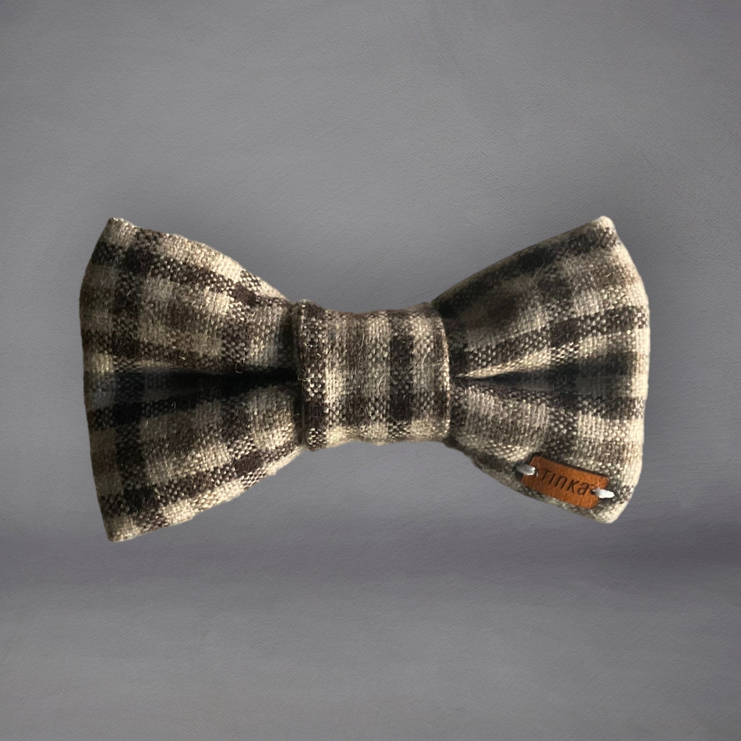 Grey & Brown Check - Premium Dapper Dog Bow-Ties