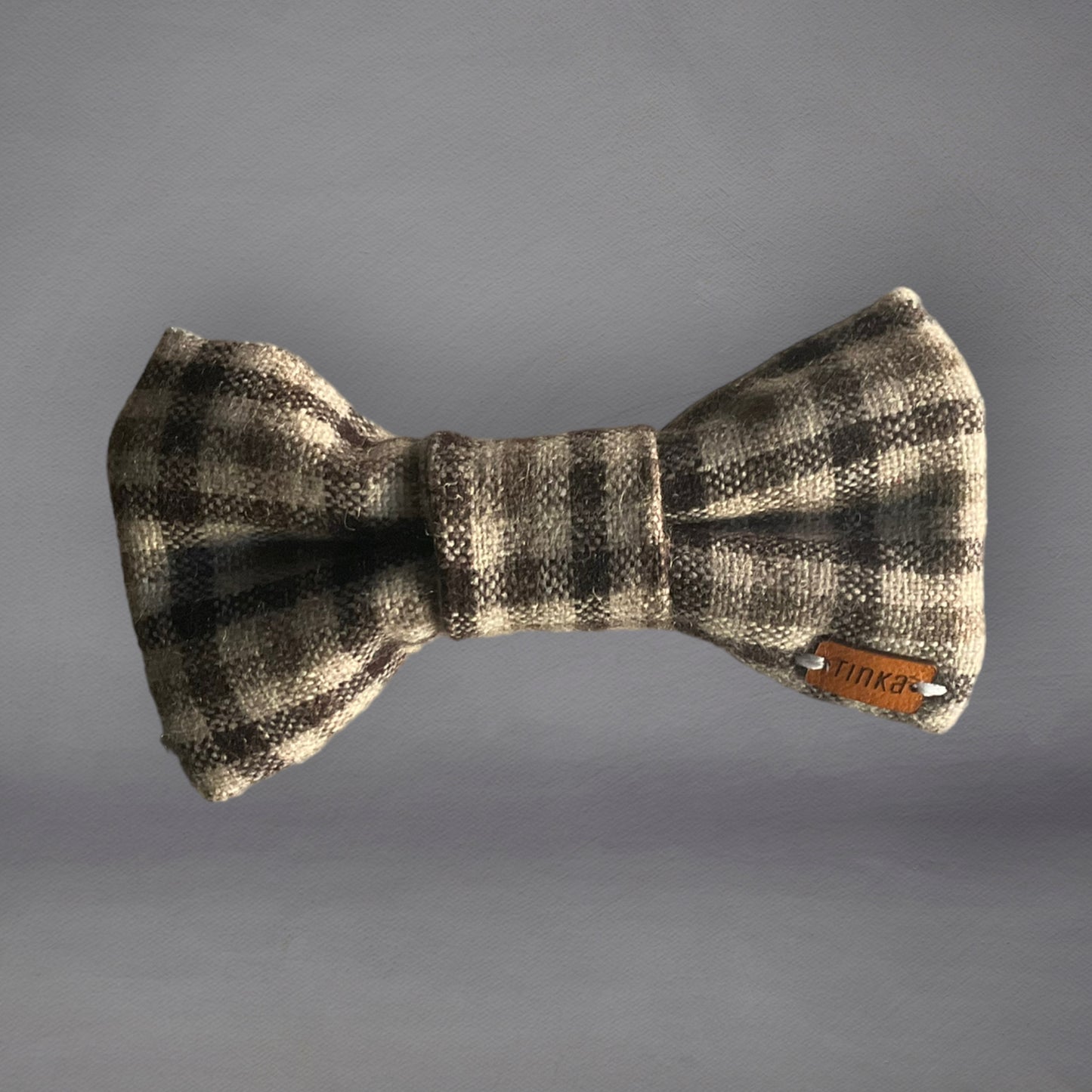 Grey & Brown Check - Premium Dapper Dog Bow-Ties