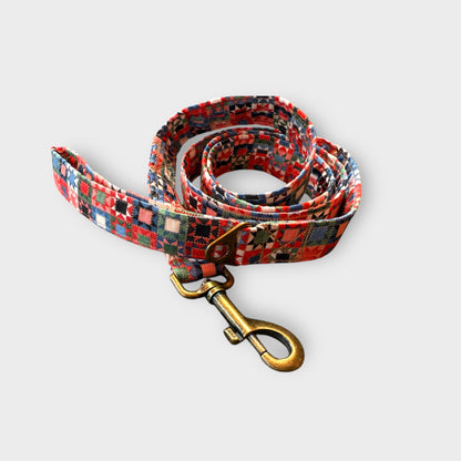 Premium Dog Leads (Red Gemetric)
