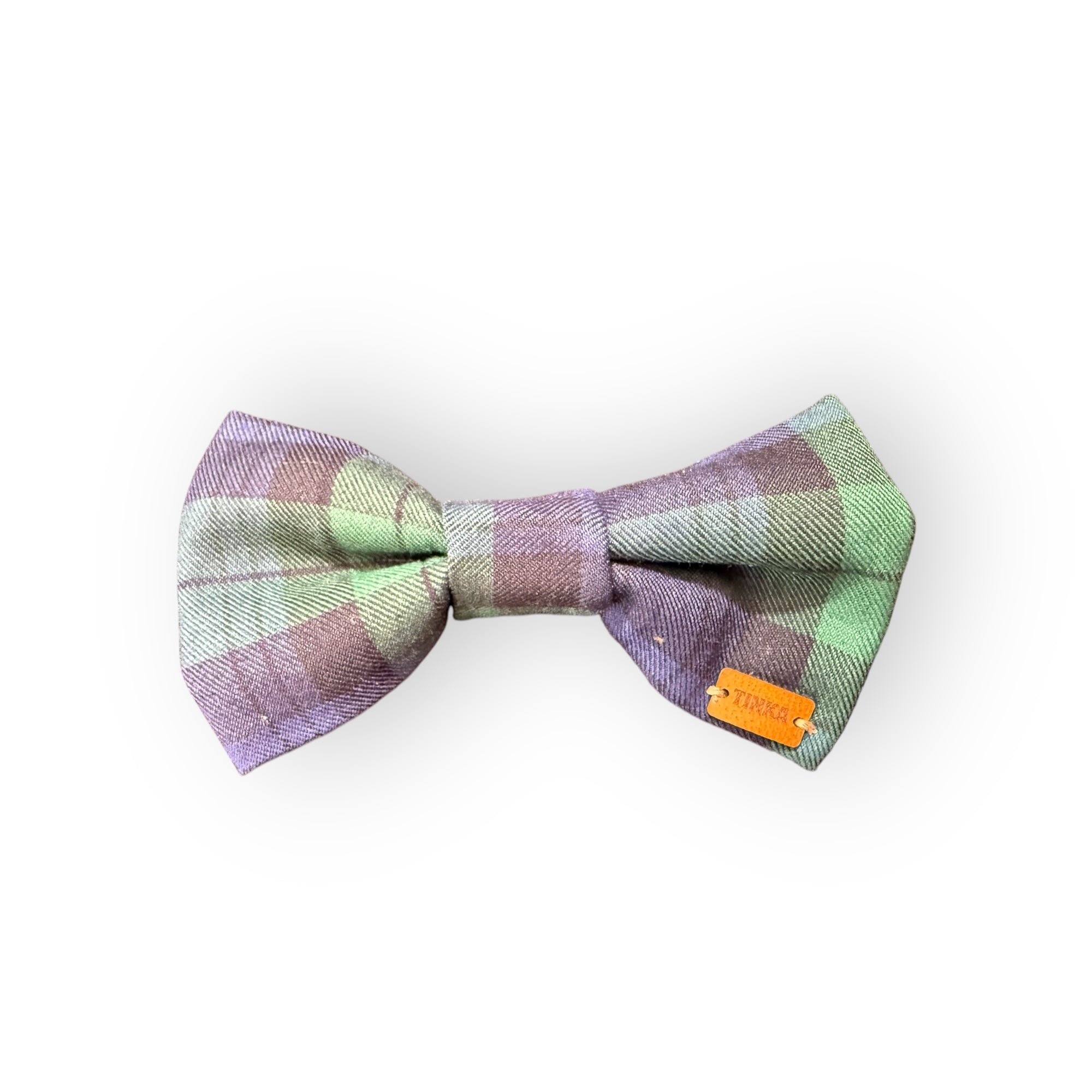 Green & Blue Tartan  Print Edit Dog Bow Tie— Handmade in Australia