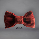 Dark Pink Corduroy  Print Edit Dog Bow Tie  — Handmade in Australia