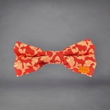Red Floral  Print Edit Dog Bow Tie — Handmade in Australia