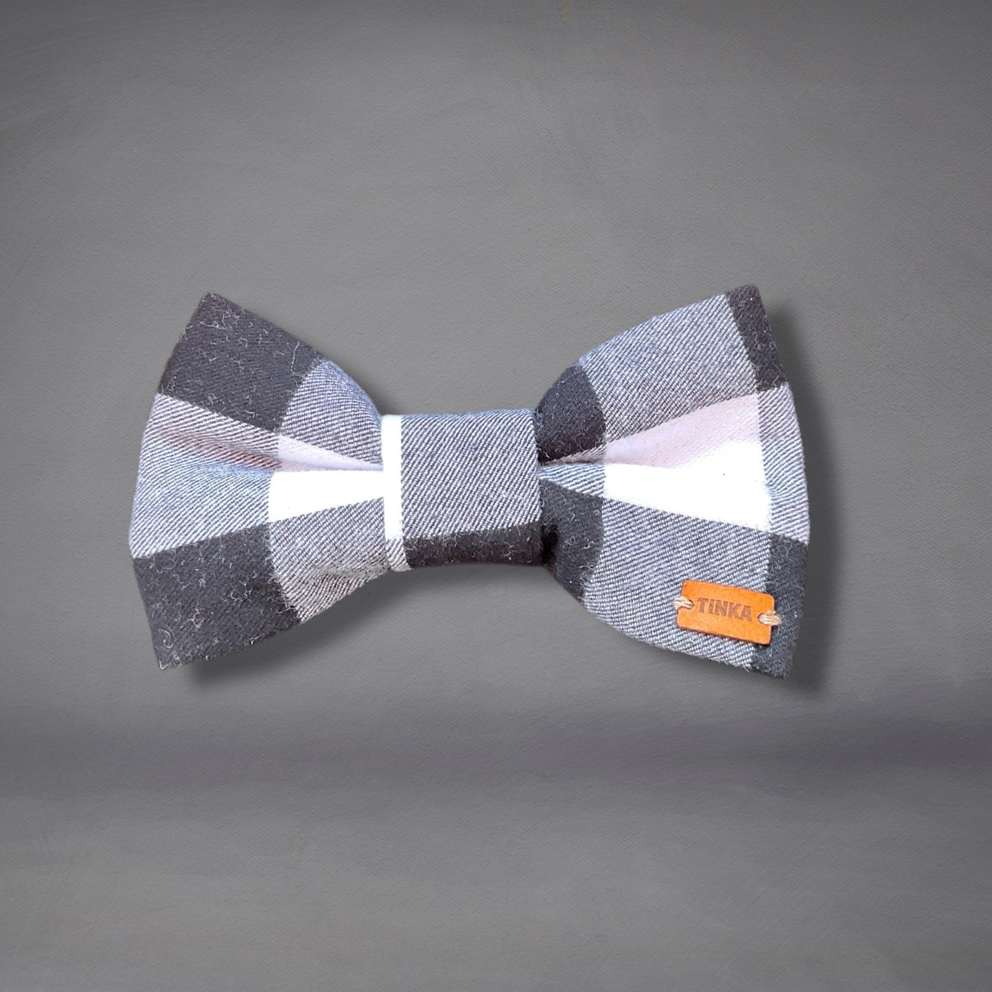 Black & White Flannelette Check Dog Bow-Ties