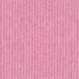 A close-up of a pink woven fabric with a subtle vertical stripe pattern.