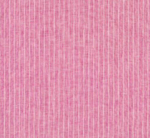 A close-up of a pink woven fabric with a subtle vertical stripe pattern.