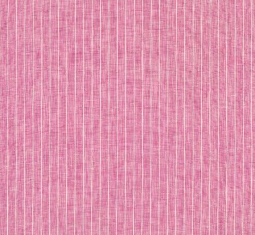 A close-up of a pink woven fabric with a subtle vertical stripe pattern.