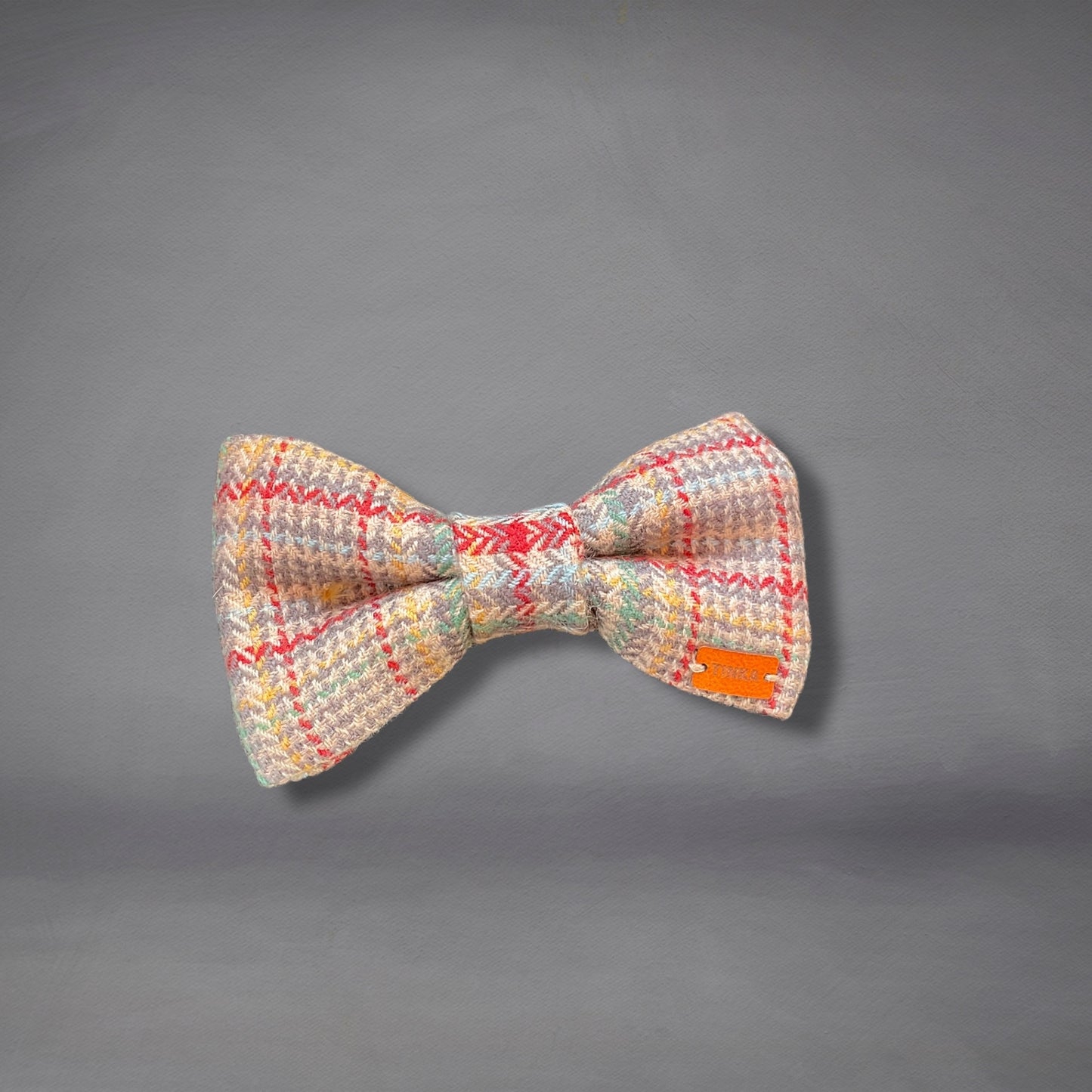 Beige, Red, Blue & Grey - Dog Bow-Ties