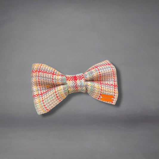 Beige, Red, Blue & Grey - Dog Bow-Ties