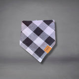 Black & White Flannelette Checked Dog Bandana — Handmade in Australia