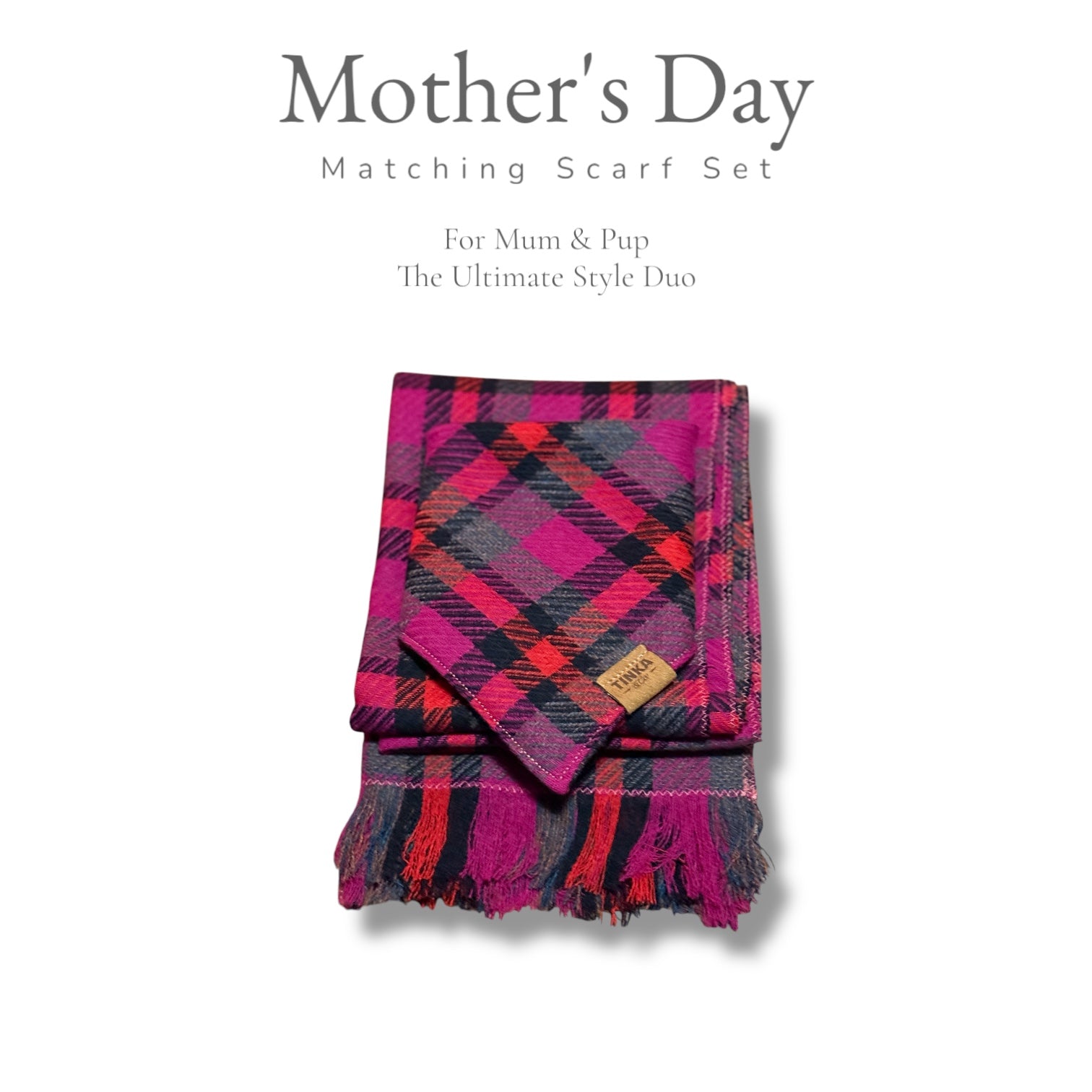 Pink Bundle: Human Scarf and Matching Dog Bandana