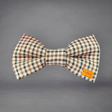 Black & Brown Check Print Edit Dog Bow Tie— Handmade in Australia