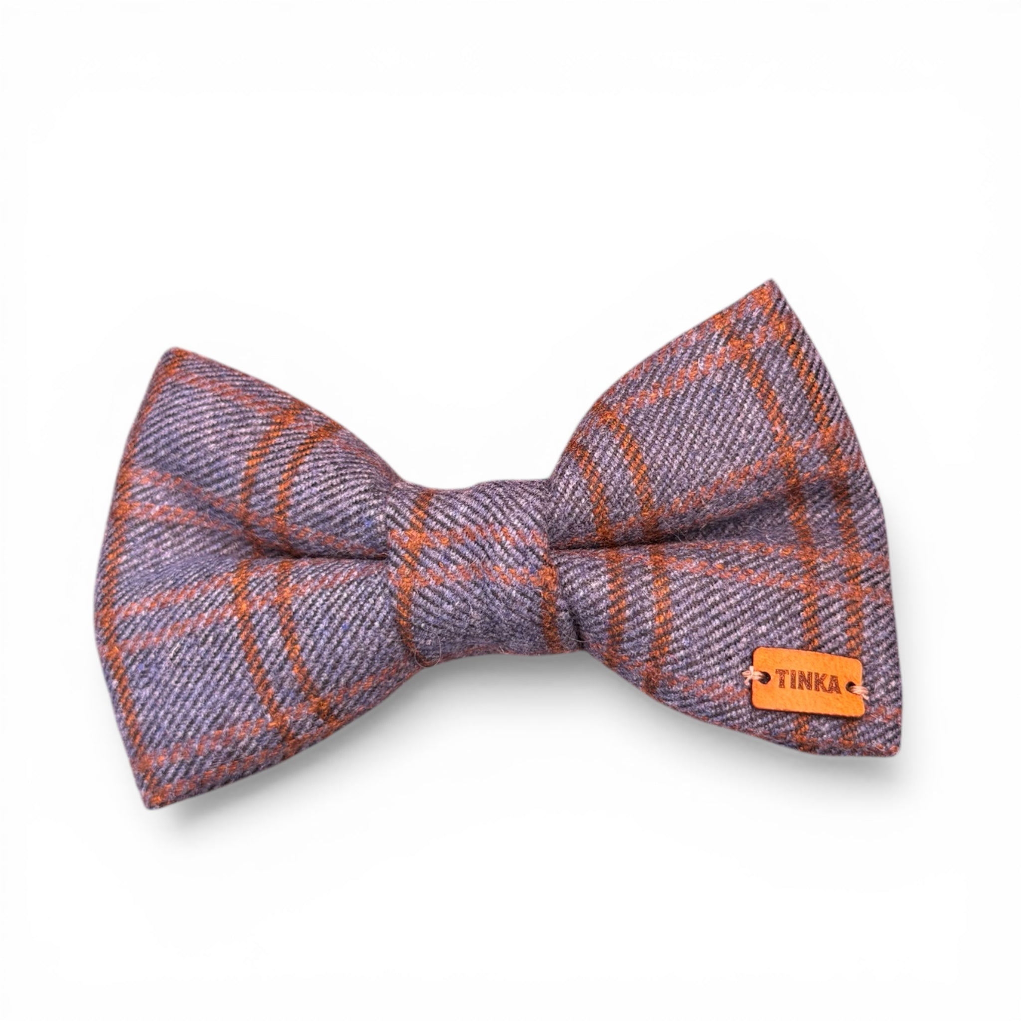 Blue & Brown Print Edit Dog Bow Tie— Handmade in Australia