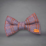Blue & Brown Print Edit Dog Bow Tie— Handmade in Australia