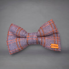 Blue & Brown Print Edit Dog Bow Tie— Handmade in Australia