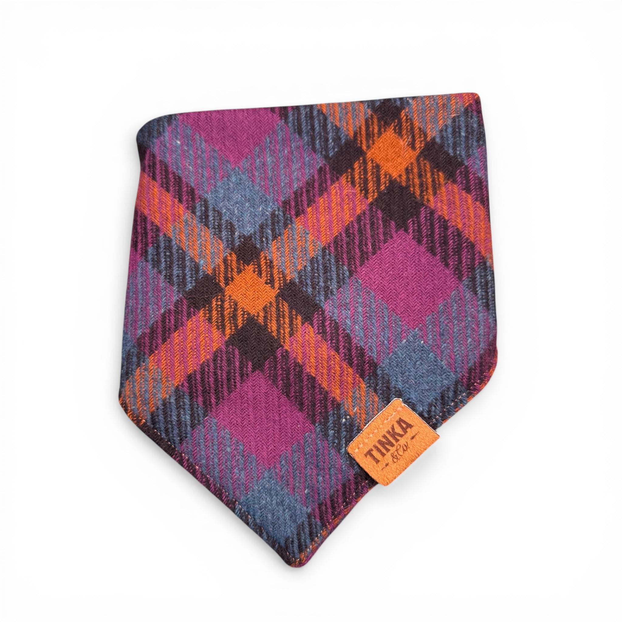 Purple Tartan Dapper Dog Bandana — Handmade in Australia