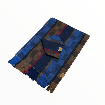 Blue Bundle: Human Scarf and Matching Dog Bandana