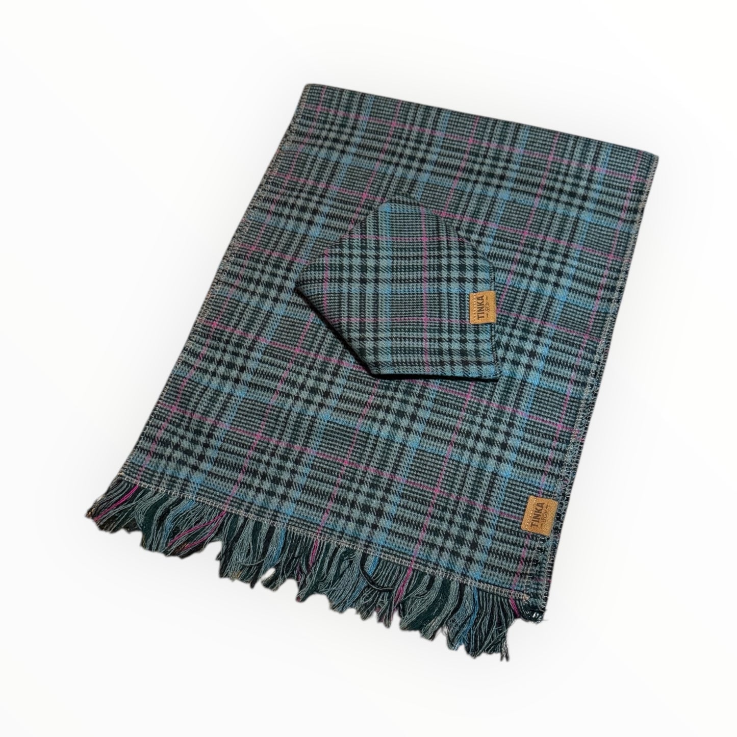 Blue & Pink Bundle: Human Scarf and Matching Dog Bandana