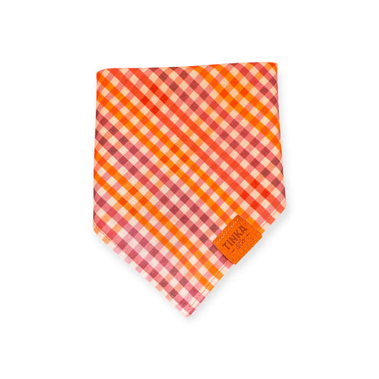 Pumpkin Gingham - Dog Bandana