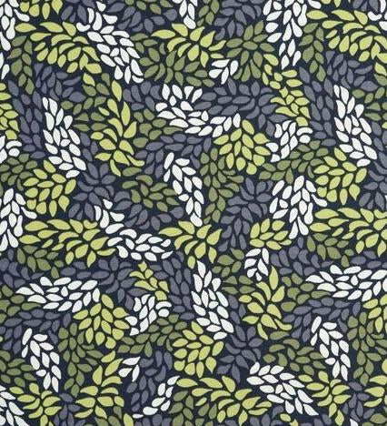 Paros Blue and Green water-resistant dog snood featuring a botanical leaf pattern, handmade in Australia by Tinka & Co.