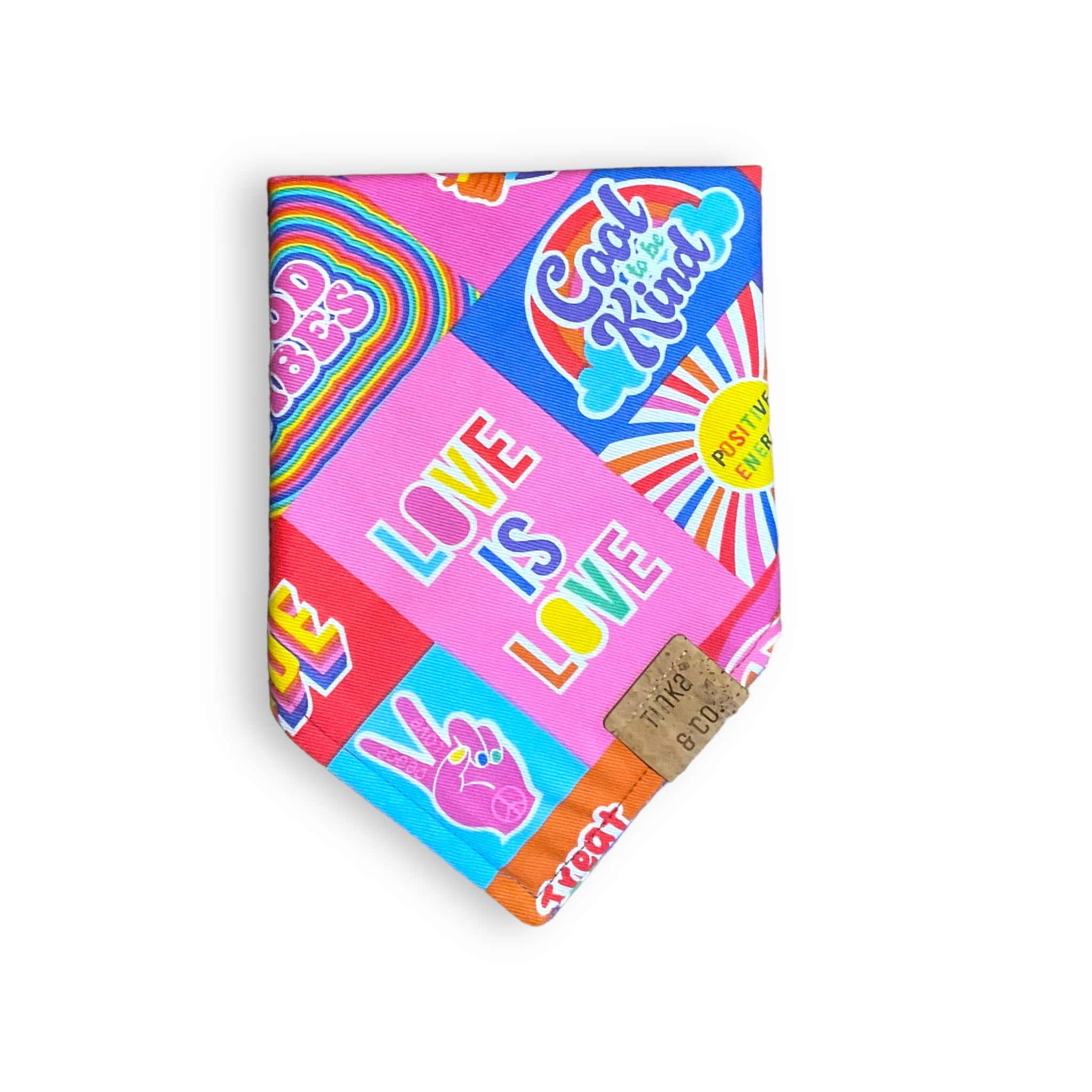Love is Love Colourful Dog Bandana — Handmade in Australia