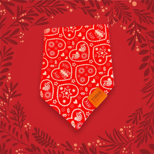 Heart - Christmas Dog Bandana