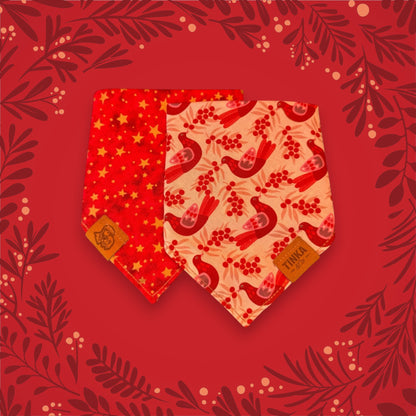 Limited Edition - Winterberry Robin | Reversible Dog Bandana