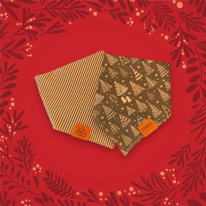 Limited Edition - The Dapper Pine | Green Reversible Dog Bandana