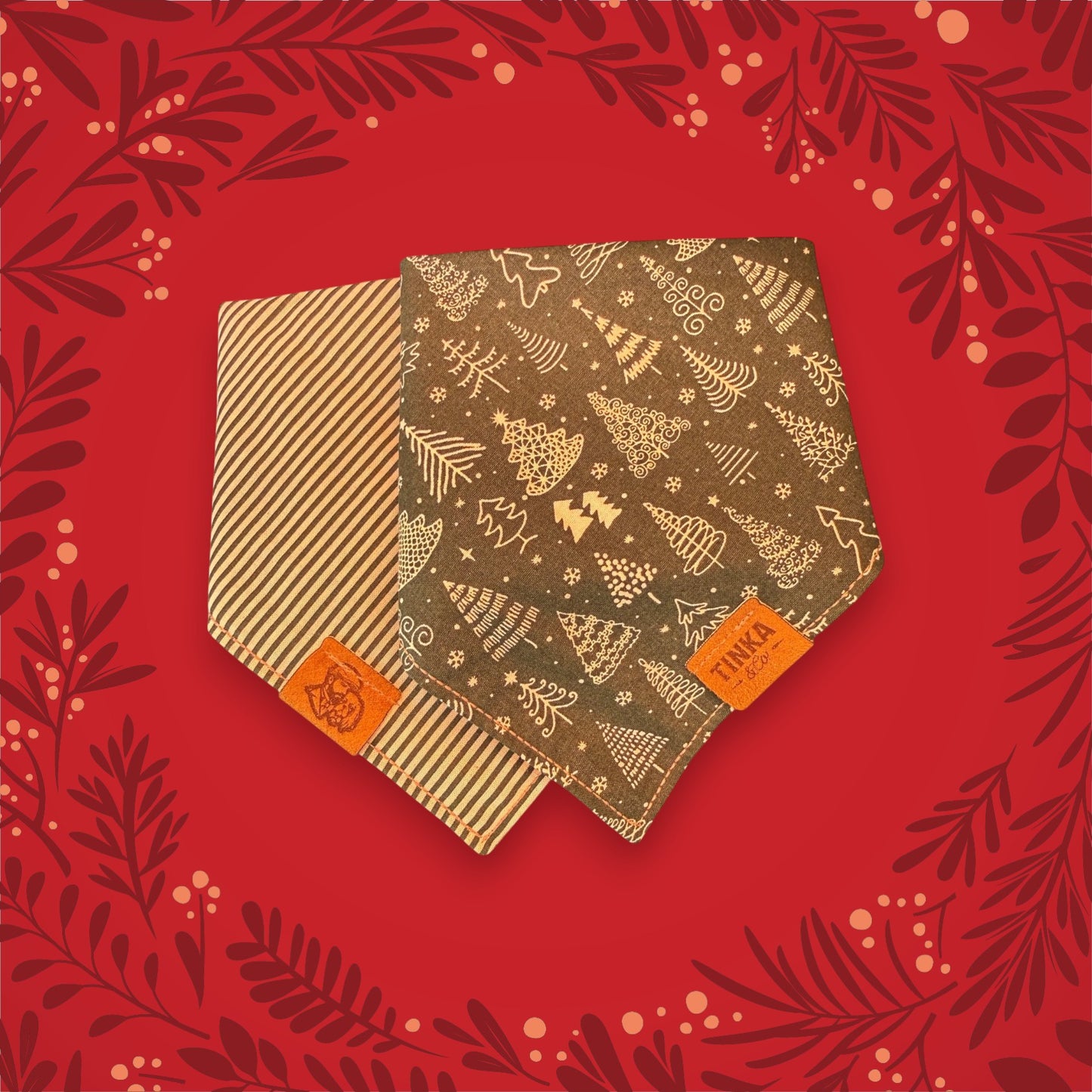 Limited Edition - The Dapper Pine | Green Reversible Dog Bandana