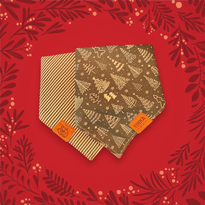 Limited Edition - The Dapper Pine | Green Reversible Dog Bandana