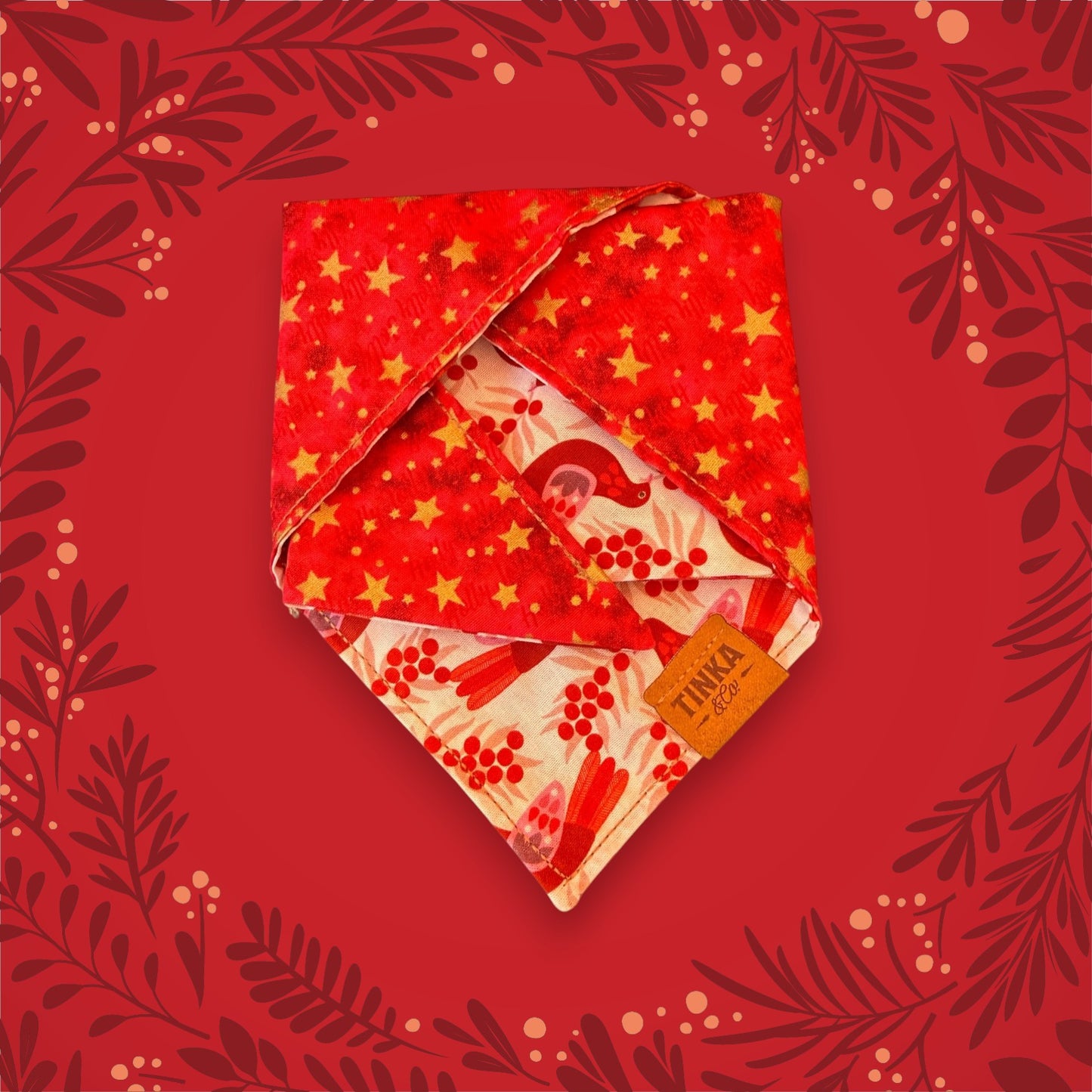 Limited Edition - Winterberry Robin | Reversible Dog Bandana