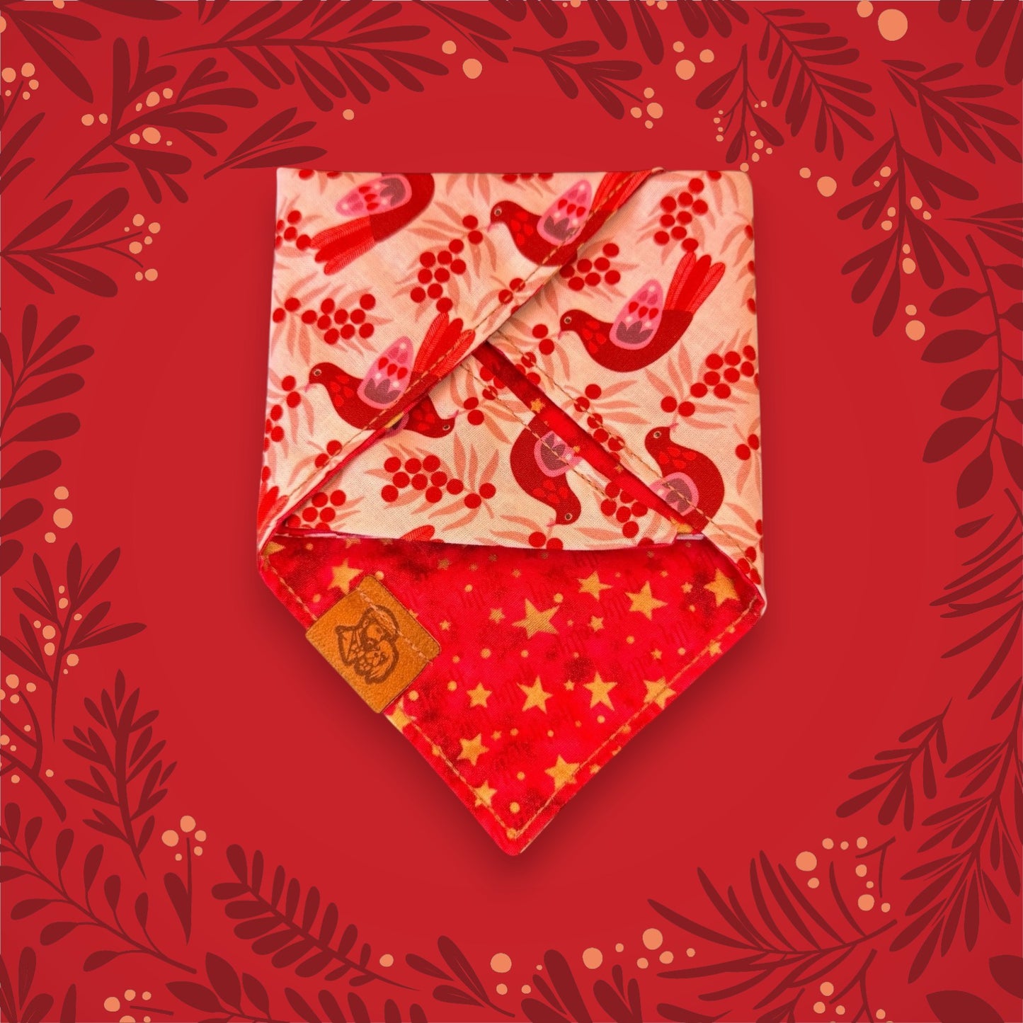 Limited Edition - Winterberry Robin | Reversible Dog Bandana