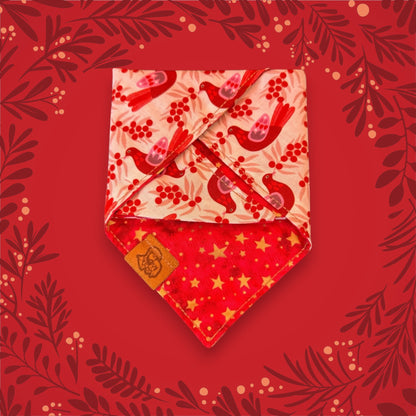 Limited Edition - Winterberry Robin | Reversible Dog Bandana
