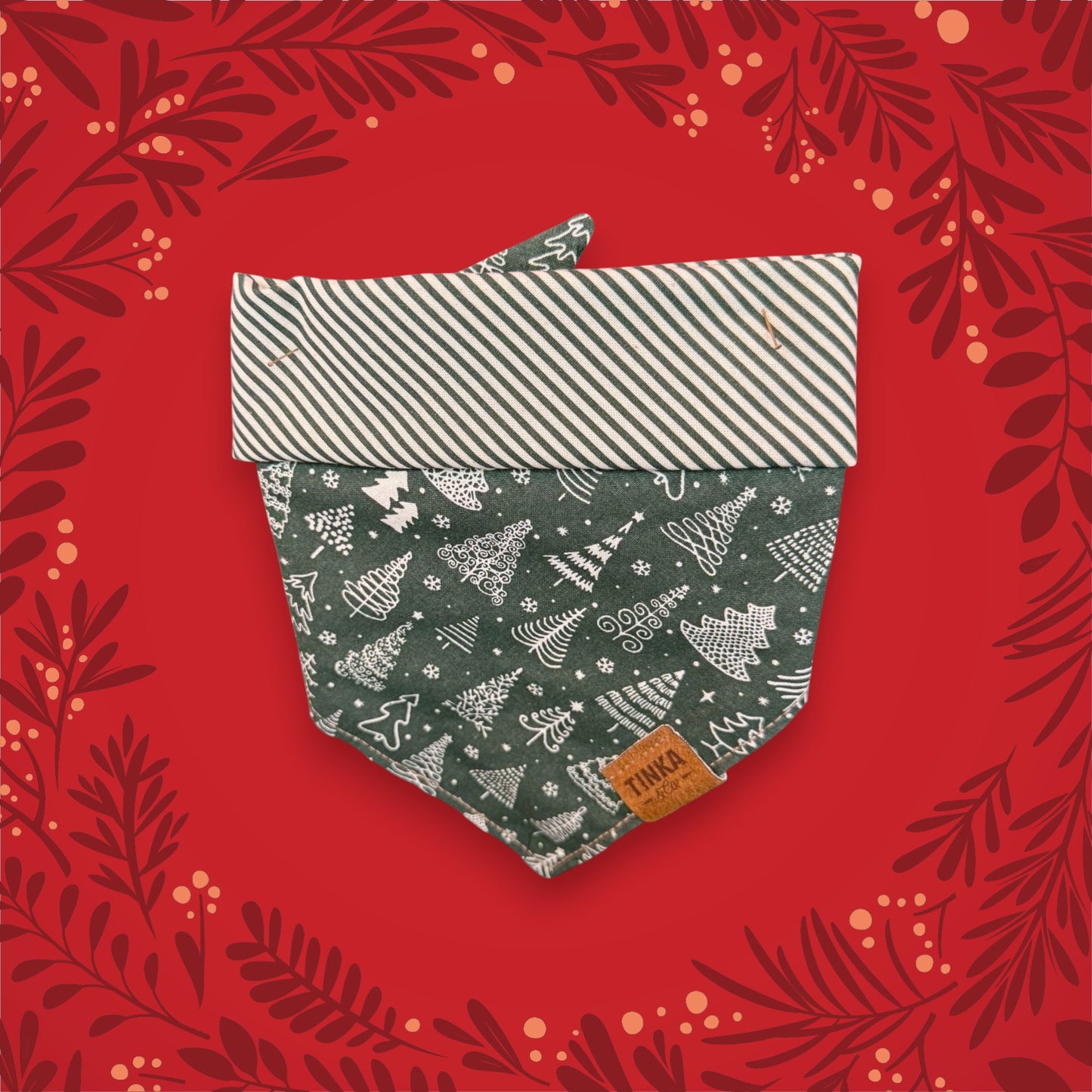 Limited Edition - The Dapper Pine | Green Reversible Dog Bandana