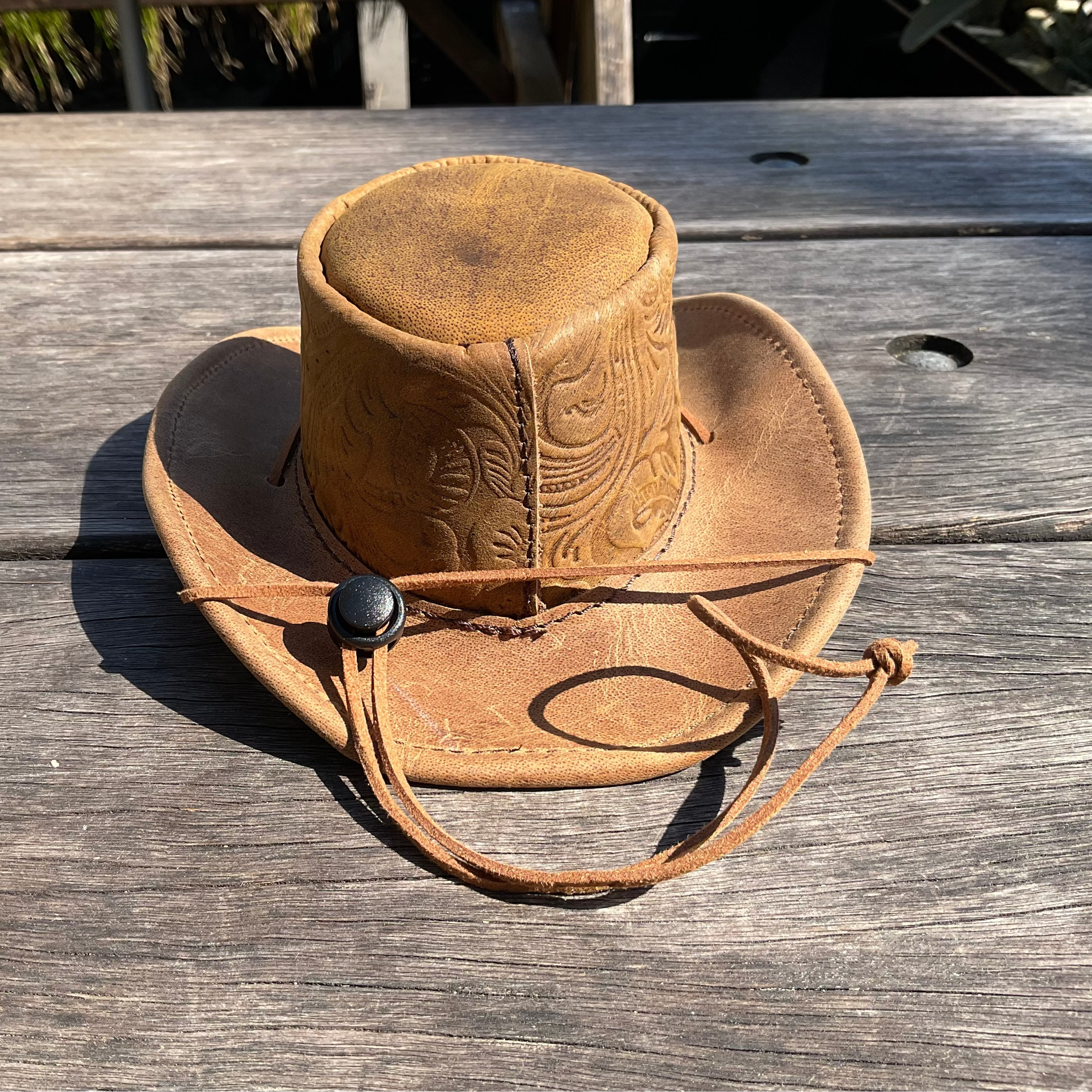 Semi Embossed Kangaroo Leather Dog Hat | Handmade in Australia