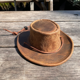 Semi Embossed Kangaroo Leather Dog Hat | Handmade in Australia